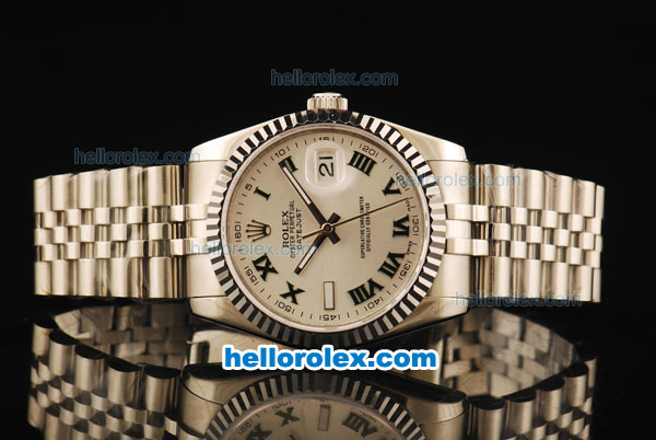 Rolex Datejust Automatic Movement ETA Coating Case with Steel Bezel and Strap-36mm - Click Image to Close